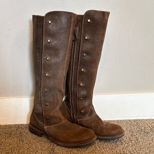 Fiorentini + Baker Brown Suede Knee-High Studded Boots
